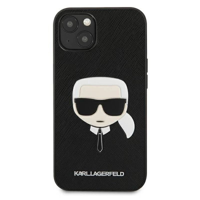 Mbrojtëse telefoni Karl Lagerfeld Karl Head, për iPhone 13 Mini, nga PU Saffiano, e zezë