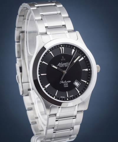 Orë burrash Atlantic Seahunter 71365.41.61, kronograf, çelik inox, ngjyrë argjendi