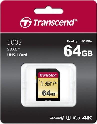 Kartë memories Transcend SDXC, 500S, 64 GB