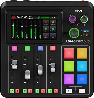 Konsolë audio Rode RodeCaster DUO, studio prodhimi, touch screen, e zezë