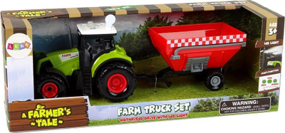 Lodër traktor me rimorkio drithërash, me tinguj dhe drita, jeshil