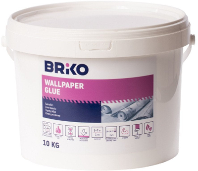 Ngjitës tapetesh Briko Wallpaper Glue, 10 kg, rezistent ndaj lagështisë, i bardhë