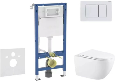 Set WC e varur Aquaform Soller, kornizë mur, rimless, e bardhë