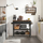 Kitchen island Oskar kki003b01, 119x45x91 cm, stil rustik, i zi me kafe