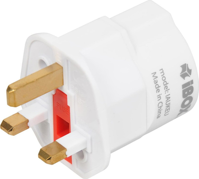 Adapter prizash iBOX IAUKEU, UK në EU, 13A, i bardhë