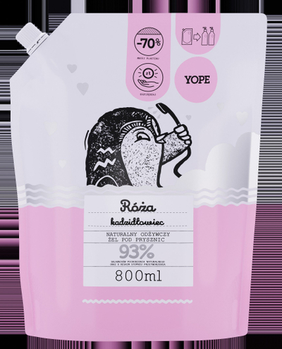 Xhel dushi Yope me aromë trëndafili dhe kadid, natyral, 800 ml