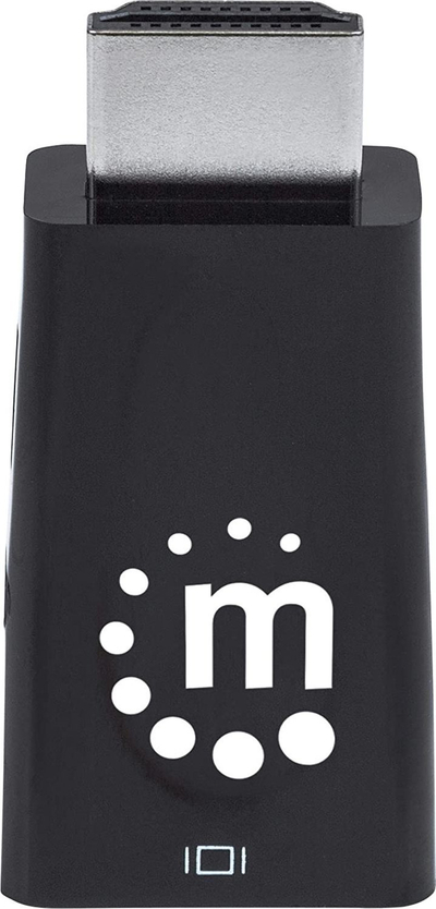 Adapter video Manhattan 151542 HDMI në VGA, dalje audio 3.5mm, i zi
