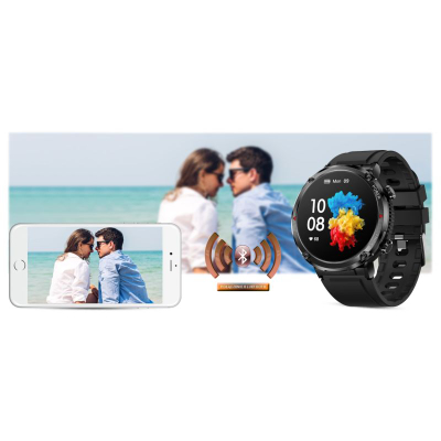 Smartwatch Gravity GT21-7, ekran 1.6", IP67, me rrip silikoni t'zi