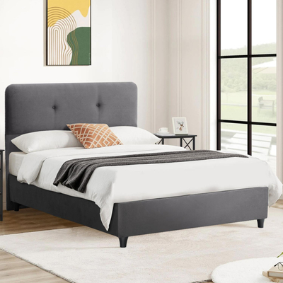 Shtrat DOLORES, kadife, 120×200 cm (HM648.10), gri