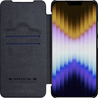Kllëf telefoni Nillkin Qin Book PRO për iPhone 14, lëkurë PU, me xhep karte, ngjyrë e zezë