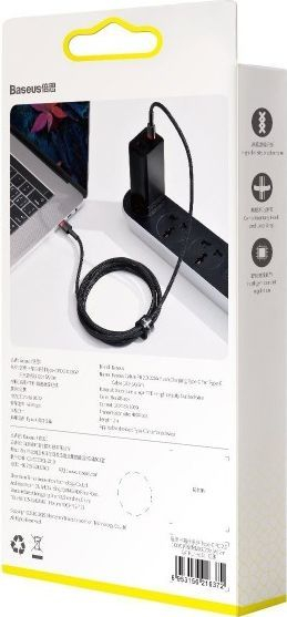 Kabllo Baseus USB-C - USB-C USB, 2m, e zezë (BSU1520REDBLK), 2 m, e zezë