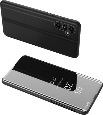 Këllëf telefoni Hurtel Clear View Case për Samsung Galaxy A14, flip, plastikë, i zi