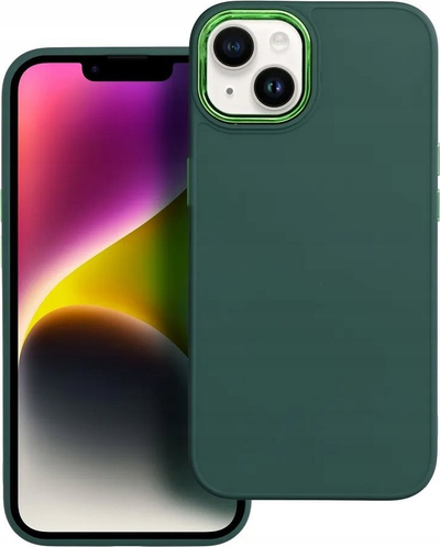 Mbrojtëse telefoni Frame për Motorola G84, silikoni, e hollë, jeshile