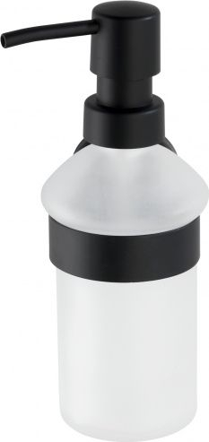 Dispenser sapuni Wenko Bosio, 200 ml, çelik inox, i zi mat edhe i bardhë
