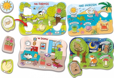 Lojë edukative Lisciani Montessori Lottery Game with Words, për kalamaj 3+, shumëngjyrëshe