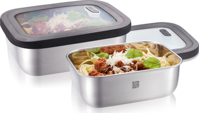Set enësh ruajtjeje GEFU PROVIDO, çelik inox, hermetike, gri
