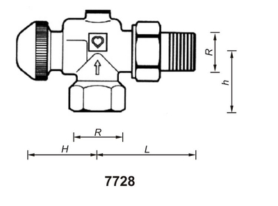 Valvul kontrolli për ngrohje Herz TS HTG Fig 7728, 1/2", metal