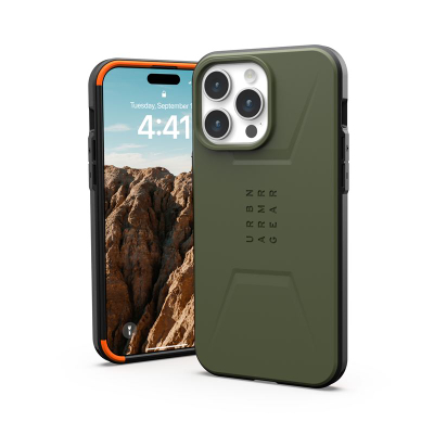 Futrollë UAG Civilian MagSafe për iPhone 15 Pro Max, mbrojtëse, jeshile Olive Drab
