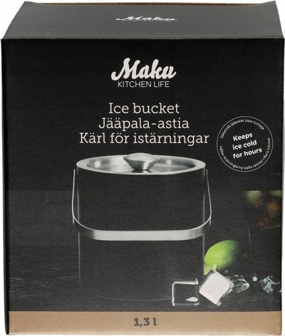 Kovë akulli Maku Kitchen Life, 1.3L, çelik inox me dy shtresa, e zezë