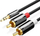 Kabllo audio Ugreen AV116, Jack 3.5mm në 2x RCA, 2m, e zezë