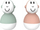 Lodra banjo Matchstick Monkey Bathtime Wobblers, set me 2 copë, silikoni, mint dhe rozë dusty