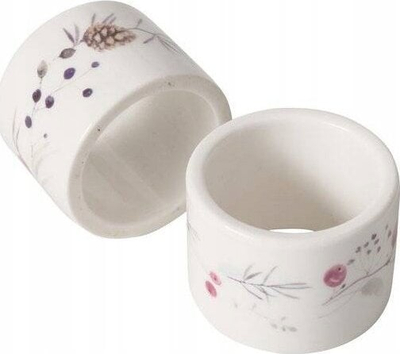 Set mbajtësa pecetash me unaza Boltze Home Nordala, New Bone, ngjyrë kafe edhe e bardhë
