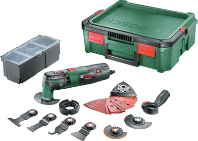 Vegël multifunksionale Bosch PMF 250 CES, 250W, me SystemBox dhe aksesorë, jeshile