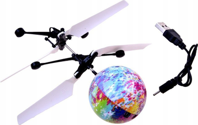 Lodër fluturuese Copter ZA2530, top me drita, kontroll me dorë, shumëngjyrëshe