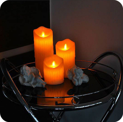Qiri dekorativ LED LTC Wax, 15cm, dritë e ngrohtë, bezhë