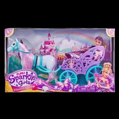 Lodër kukull Zuru Sparkle Girlz princeshë me kalë dhe karrocë, set princeshe me karrocë dhe kalë, shumëngjyrëshe