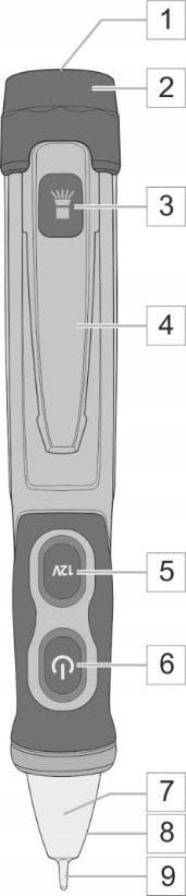 Tregues tensioni AC Sonel VT-3 WMPLVT3, jo-kontakt, IP67, portokalli
