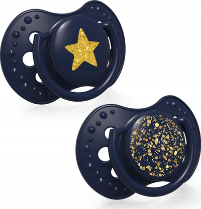 Biberon LOVI Stardust, silikoni, 18m+, set 2 copë, blu e errët