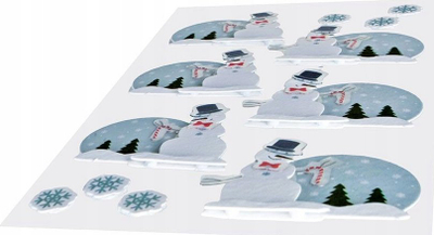 Dekorime 3D vetëngjitëse Titanum Snowmen, set me 12 copa, letër-folje, shumëngjyrëshe