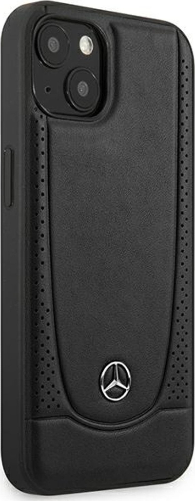 Kapak telefoni Mercedes MEHCP15MARMBK për iPhone 15 Plus 6.7", lëkurë, i zi