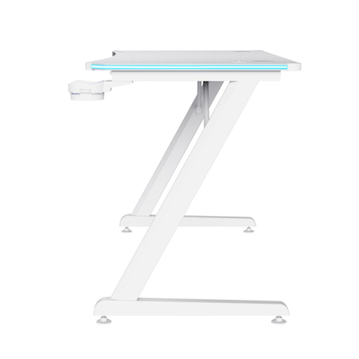Tavolinë gaming Trust GXT 709W Luminus, 120x60 cm, RGB LED, e bardhë