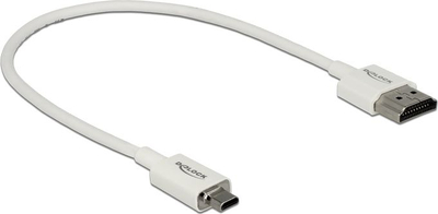 Kabllo HDMI DeLOCK 85147, Micro HDMI me HDMI, 0.25 m, 4K, e bardhë