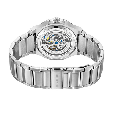 Orë dore për meshkuj Kenneth Cole Automatic Skeleton KCWGY0063302, e argjendtë