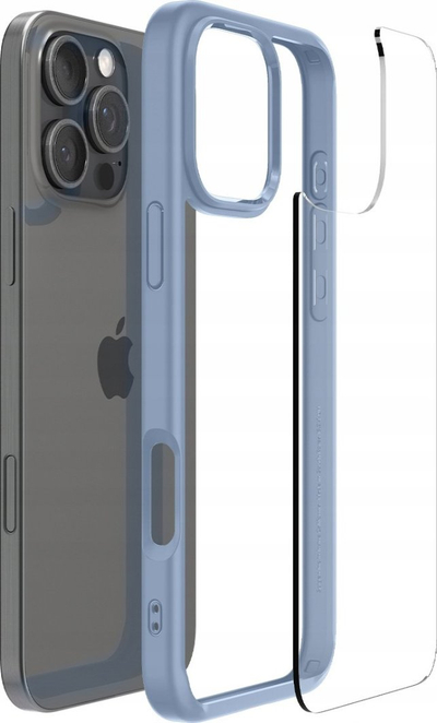 Futrollë telefoni Spigen Crystal Hybrid, për iPhone 16 Pro Max 6.9", transparente, blu sierra