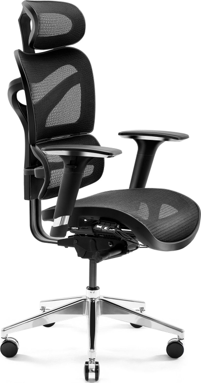 Karrige zyre Diablo Chairs V-Commander, ergonomike, rrjetë V-Mesh, e zezë