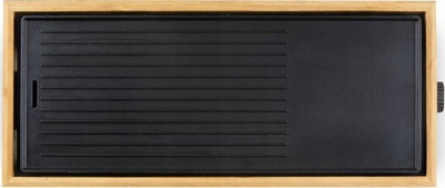 Grill elektrik DOMO DO9270G, sipërfaqe jo ngjitëse, dru bambuje, i zi