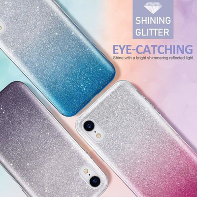 Mbulesë telefoni Tok Shining Case për iPhone 7 Plus 8 Plus, TPU PC, transparente rozë