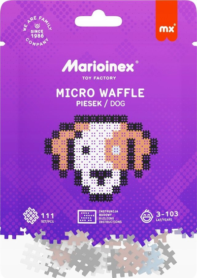 Lodër ndërtimi Marioinex Micro Waffle Puppy, 111 pjesë, shumëngjyrëshe