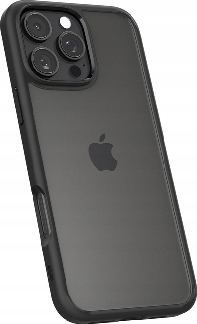 Mbulesë telefoni Spigen Crystal Hybrid për iPhone 16 Pro Max, transparente, kornizë Matte Black