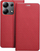 Kaburë telefoni Luna Book Carbon për Xiaomi Redmi Note 13 4G, palosëse, me magnet, e kuqe