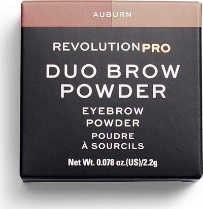 Pudër vetullash Revolution Pro Duo Eyebrow Powder, Auburn, 2.2 g