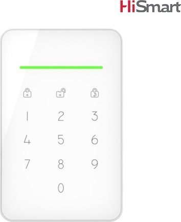 Tastierë pa tela HiSmart Wireless Keypad, me RFID, me bateri që rimbushet, e bardhë
