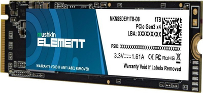 Disk SSD Mushkin Element, 1TB, M.2 2280 PCI-E x4 Gen3 NVMe