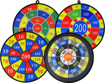 Set lojë shenjë LeanToys Dart Games, target 36 cm, toptha Velcro, shumëngjyrëshe