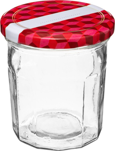 Set kavanozë qelqi për reçel, 6 copë, 280ml, kapak metalik