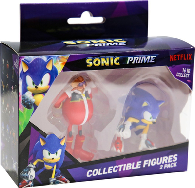 Set figurina Sonic Prime, 2 figura koleksionuese, plastikë, shumëngjyrëshe